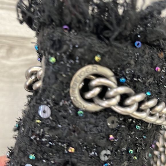 HP 🖤NWOT🖤Kurt Geiger London The Brixton Tweeds Bag Black - Picture 11 of 17